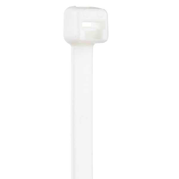 Panduit Cable Tie, 14-1/2 in L, 4 in Max Bundle Dia., White, Nylon 6/6, 50 lb Strength, 100 PK PLT4S-C10 - main